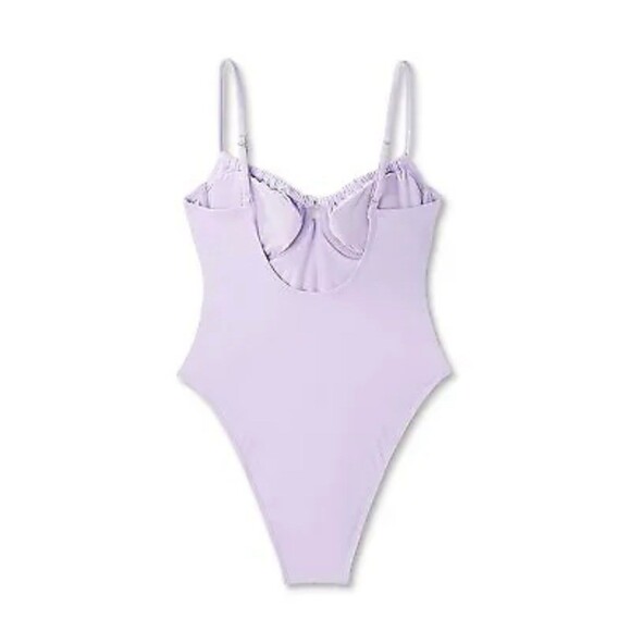 Wild Fable Underwire High Leg Cheeky One Piece Swimsuit Lilac XXS - Picture 5 of 8